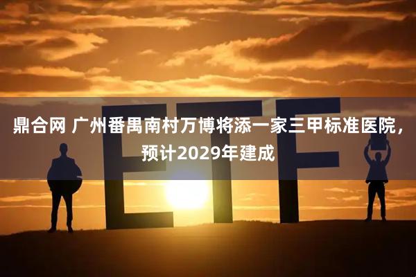 鼎合网 广州番禺南村万博将添一家三甲标准医院，预计2029年建成